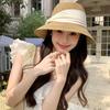 Gentle Literary and Artistic Big Brim Sunshade Straw Hat Women's Summer Fashion Travel Foldable Seaside Sunscreen Bucket Hat