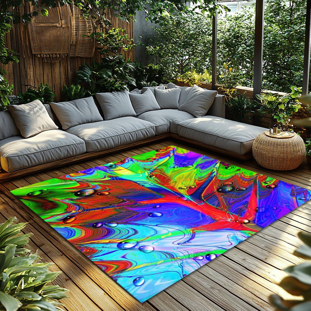 Tuniu Vibrant Abstract Psychedelic Rainbow Swirls Floor Carpet Mat Rug Home Decor