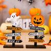 Halloween Gift Wooden Ornaments With Pumpkin Bat Skull Halloween Party Horror Props For Trick Or Treat