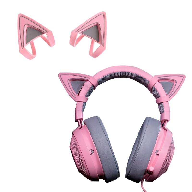 Silicone Cat Kitty Ears Lovely Attachable Accessory for  Kraken V2 special/Kraken 2019/ Kraken TE /7.1 V2 Headphone