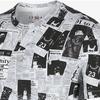 Air Jordan Rivals Newspaper Print Sports Crew Neck Short Sleeve T-Shirt Men Tops Grey CD5849-100