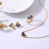 Sapphire Necklace Earrings Ring Jewelry Set