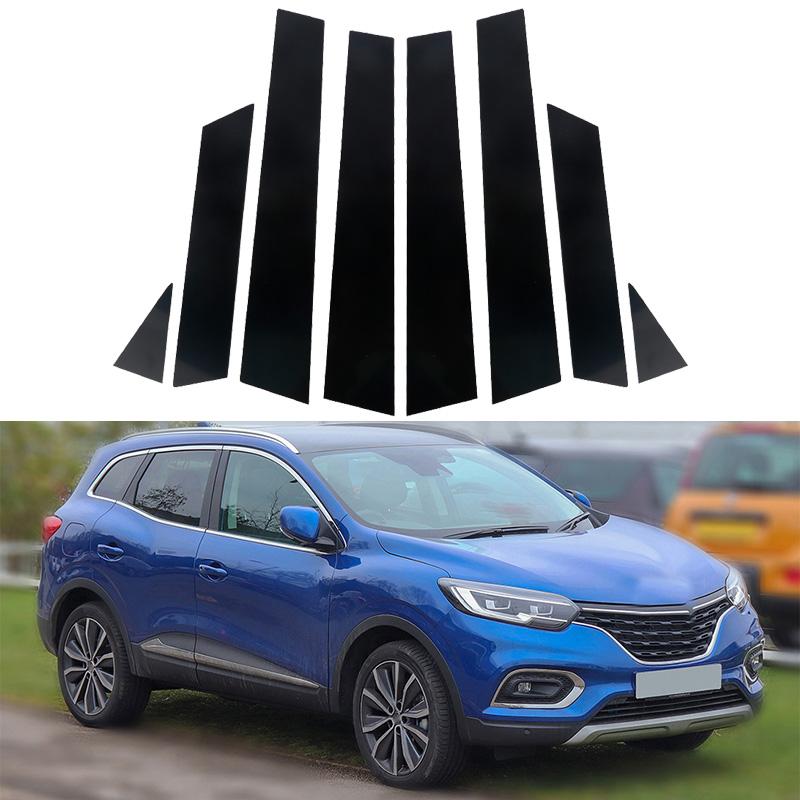 8 шт. глянцевые черные стойки для окон, накладка на дверь, декоративная наклейка на панель, подходит для Renault Kadjar 2015 2016 2017 2018