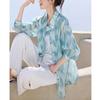 Summer New Style Printed Long Sleeve Shirt Loose Casual Sun Protection Top Women's Lightweight Fashionable Tunic