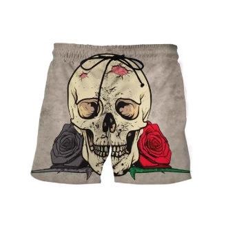 Beach Shorts Men's 3D Skull Print, Informal Sports Shorts, Comfortable Surf Shorts for Summer