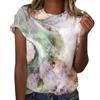 Casual Floral 3D Printed Short Sleeved Round Neck T-shirt