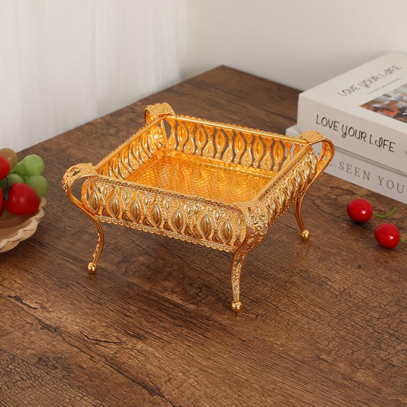 Европейская винтажная фруктовая тарелка Высококлассная круглая гостиничная стеклянная тарелка Многоярусная фруктовая корзина Креативная тарелка для торта Украшения