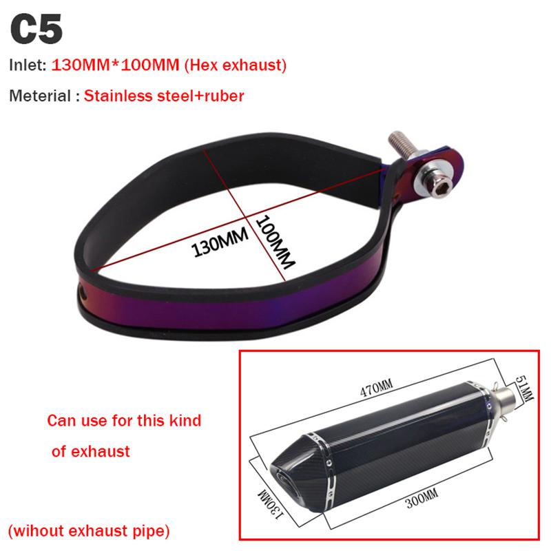Motorcycle Exhaust Muffler Escape Clamp Carbon Fiber Hanger Bracket 90mm 100mm 120mm for Yoshimura for akrapovics for SC for TBR