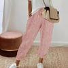 Летние женские повседневные брюки в полоску, свободные брюки с эластичной резинкой на талии