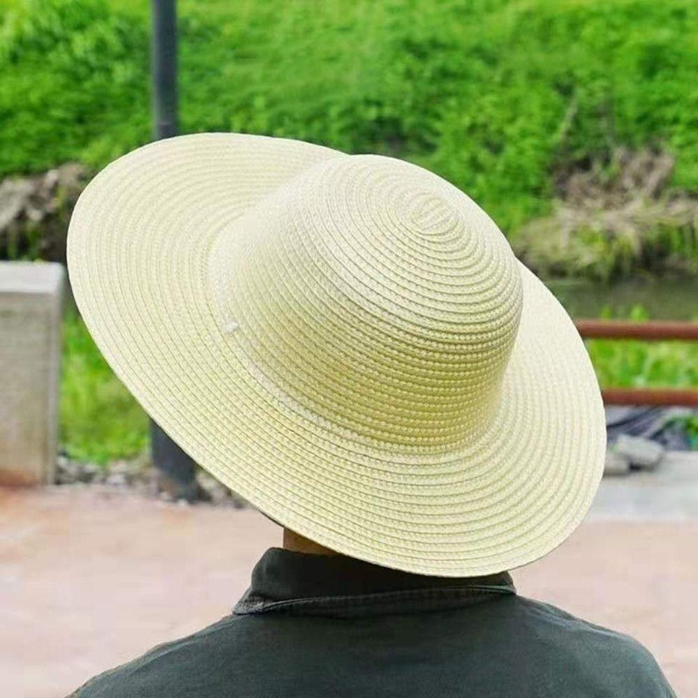 Beach Wide Brim Straw Hats Large With Windproof Rope UV Protection Cap Sun Hat Women Men