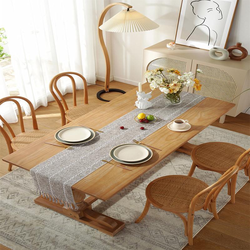 Скатерти ручной работы в деревенском стиле, чехол для стола с кисточками для свадьбы, свадьбы, ребенка