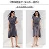 Round neck simple waist cinching irregular dress for women