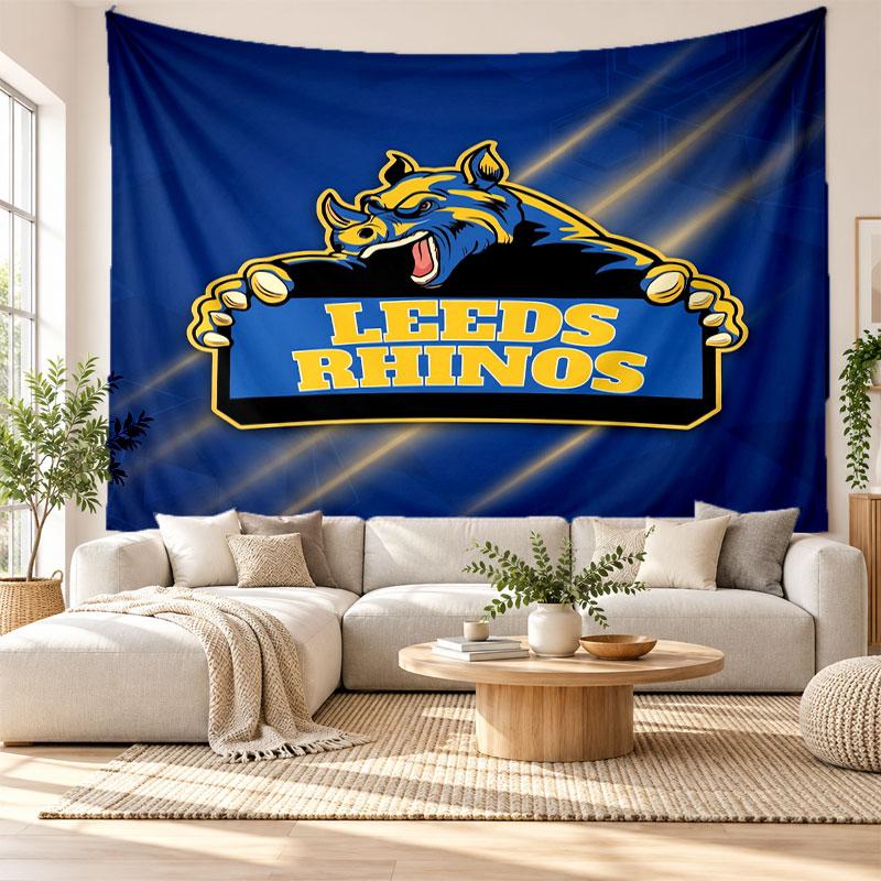 Leeds Rhinos Wall Tapestry, Soft Fabric Wall Hanging, Decorative Backdrop For Bedroom Home Wall Art