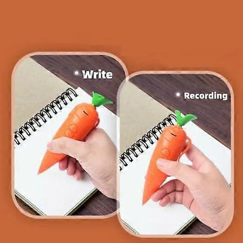 Kids Carrot Ballpoint Pen with Voice Recording, Voice Recorder Writing Pen for Children Learning