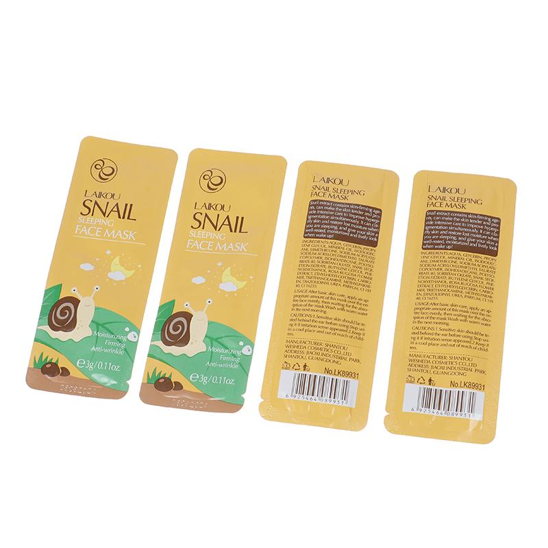 5Pcs Snail Face Mask No Washing Portable Travel Anti Wrinkle Moisturizing Mask