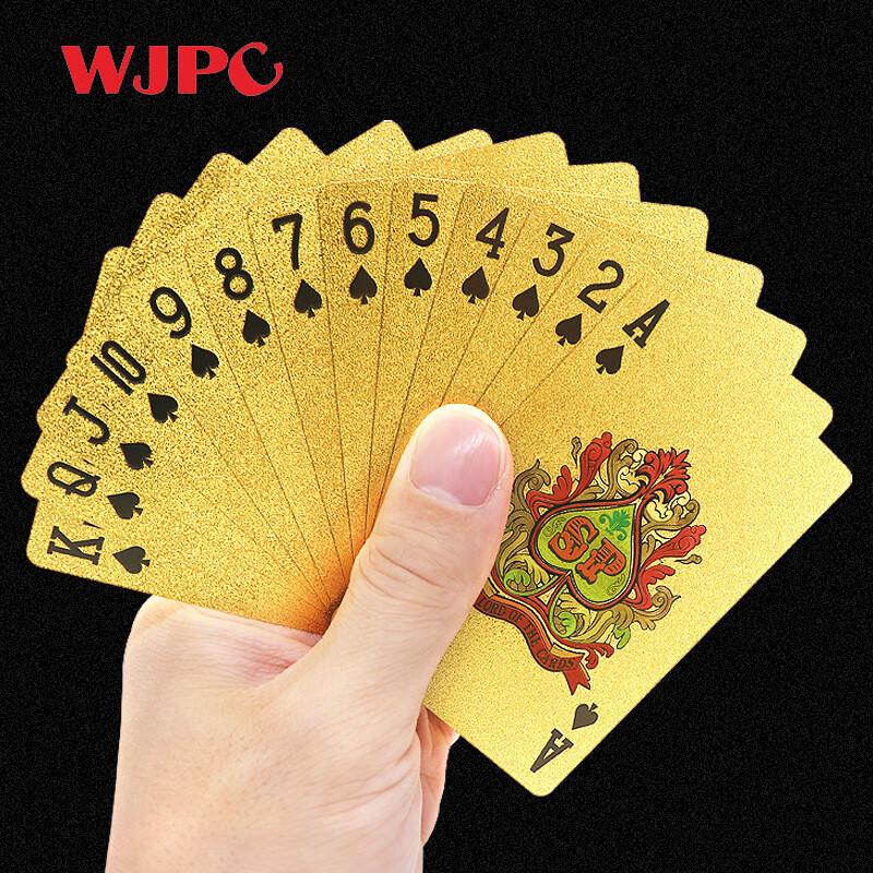 Wangjing Poker Plastic Playing Cards, Gold-Plated, Cool Texas Hold'em Cards, Card-Switching Magic Cards, High-Quality Flying Card Practice Cards