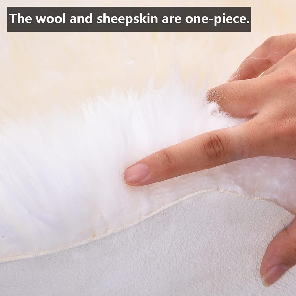 LLB Auto Center Console Cover Pad Universal Fit for SUV/Truck/Car, Sheepskin Wool Fur Car Armrest Seat Box Cover, Furry Fluffy Auto Armrest Cover