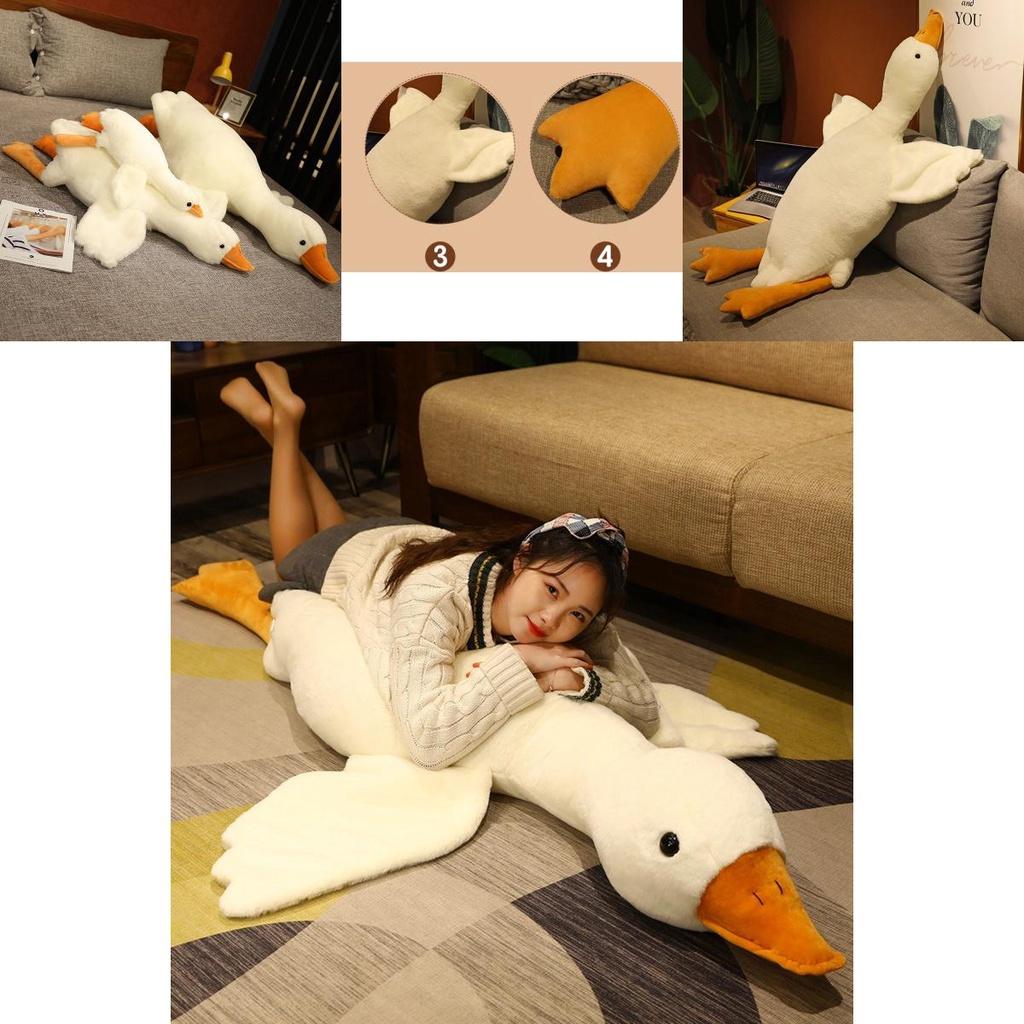 Luxurious White Goose Soft Plush Pillow Sleeping Toy Gifts