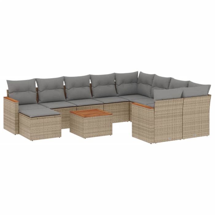 VidaXL Salon de Jardin avec Coussins 11 pcs, Canapés de Terrasse, Ensemble de Meubles de Patio, Mobilier d'Extérieur, 3226563