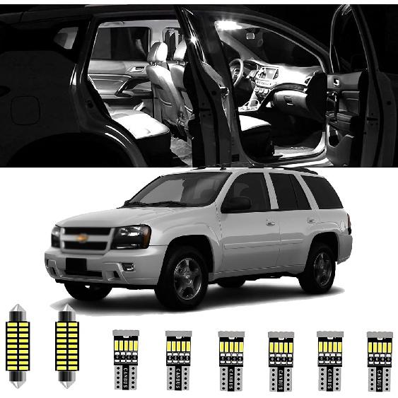 AWALITED 15 Interior LED Lights Kit for 2002 2003 2004 2005 2006 2007 2008 2009 Chevy Trailblazer All Models Super Bright LED Map Dome Light Reading