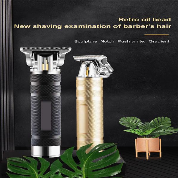 Metal Electric Professional T-Type External Cordless Hair Trimmer Wireless Hair Clipper Portable
