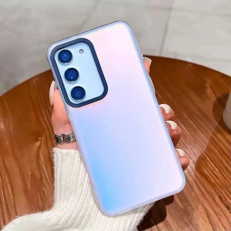 Лазерный матовый акриловый противоударный чехол для телефона для Samsung Galaxy S24 Ultra A54 A14 A23 A33 A24 A52S S23 Plus FE Защитный чехол