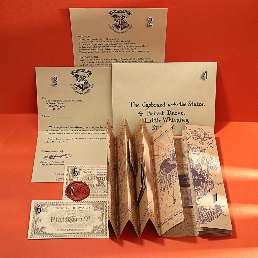 Harry Potter Map Hogwarts Admission Guide Replica Set Envelope Notebook Miscellaneous Goods Gift Decoration Christmas Birthday Gift Event Marauder's