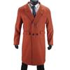 Шерстяное длинное пальто мужское двубортное пальто большого размера