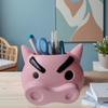 Подставка для ручек Форма злой свиньи Органайзер для стола Большая вместимость Пластиковый ящик для хранения канцелярских принадлежностей Настольный аксессуар