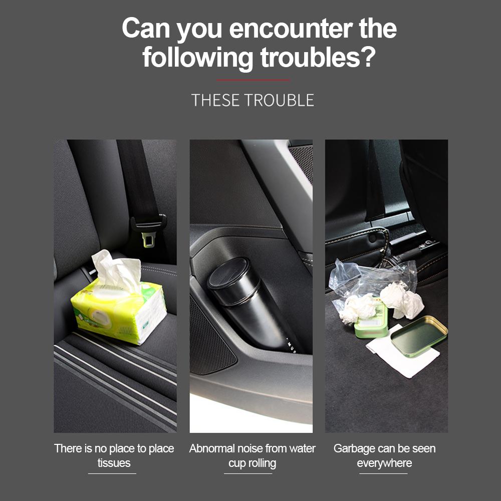 Car Seat Back Organizer Rear Row Storage Box With Hook Cup Holder Stuff Holder Stuff Trash Cans Interior Accessories Universal