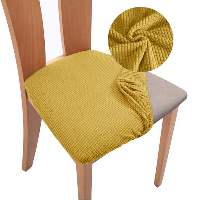 Plaid Jacquard Chair Seat Covers Stretch Thick Elastic Dining Chair Cover Washable Chairs Covers Seat Case For Kitchen Home