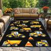Construction truck pattern crystal velvet rug kids room carpet playroom floor mat boy bedroom decor educational toy vehicle rug