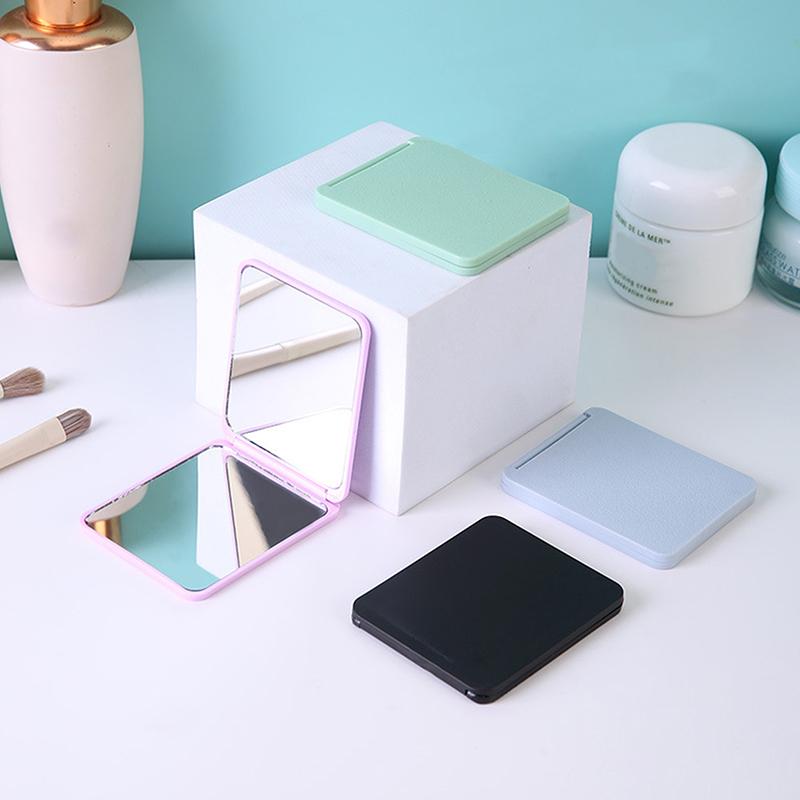 Складное зеркало для макияжа, мини-квадратное зеркало для макияжа, портативные ручные зеркала, двухстороннее компактное зеркало, карманное косметическое зеркало