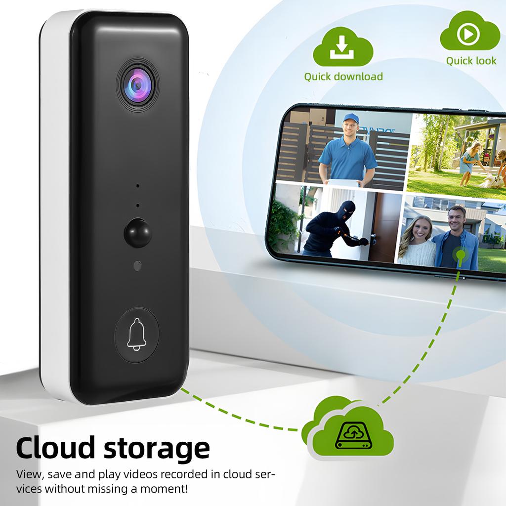 Видеодомофон, беспроводная камера с звонком, питанием от аккумулятора, интеллектуальный AI PIR, обнаружение человека IP65