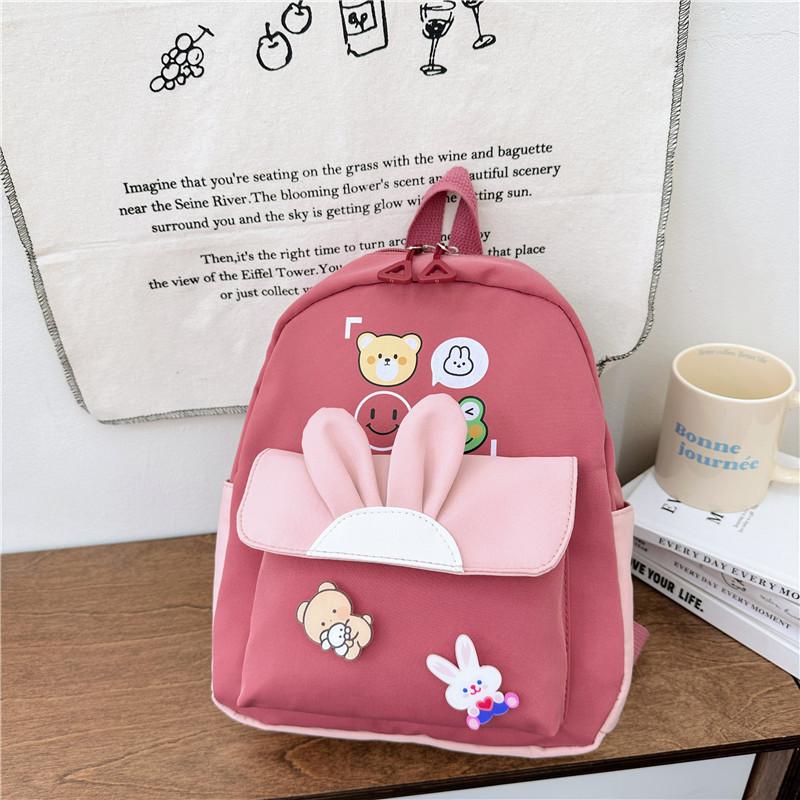 Backpack Cartoon Rabbit Ith Soft Nylon Fabric And Animal Print Children For