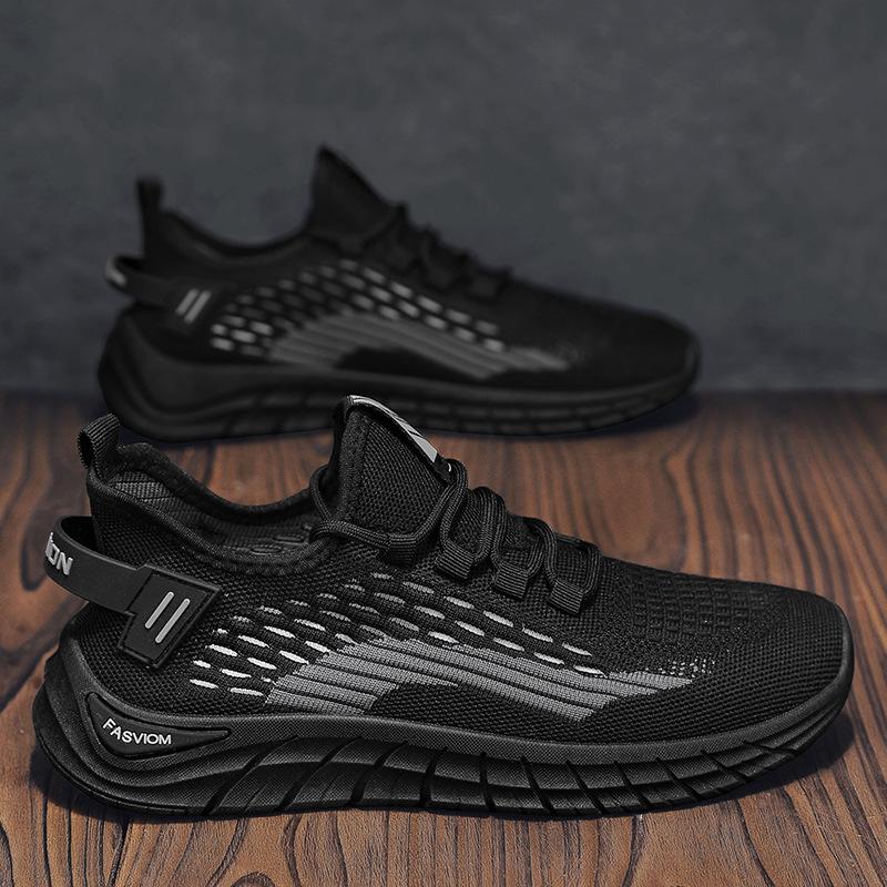 Весенняя новая мужская обувь дышащая сетчатая вязаная повседневная обувь универсальная спортивная обувь для бега модные кокосовые кроссовки