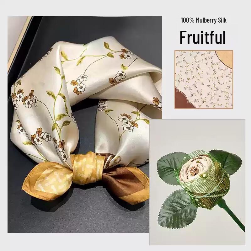 Elegant Mulberry Silk Scarf Flower Gift
