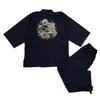 Soft Plain Discharge Dyed Original Flower Skull Navy Blue M [Edoten] Samue, Weave, Pattern, Back,