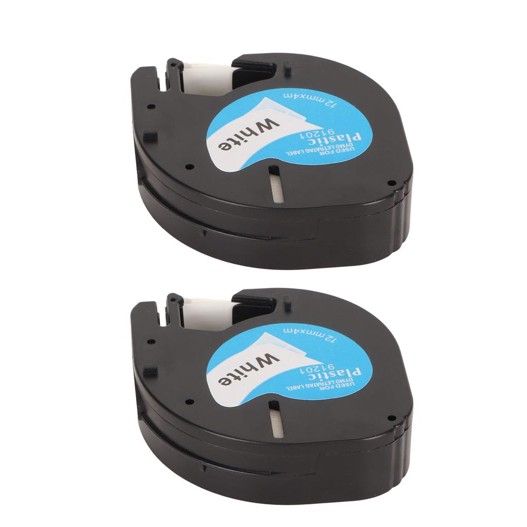 2 шт. Лента для этикеток шириной 12 мм, длиной 13 футов, водостойкая, маслостойкая, черная на белом, этикетировочная лента для L