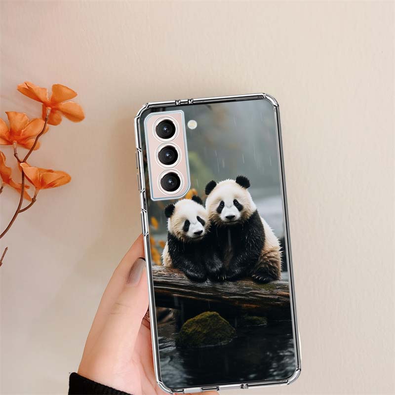 Чехол для телефона Panda Baby, Семья гигантских панд, Прозрачный чехол для Samsung S26 Ultra Galaxy S25 Edge S24 S23 FE S21 Plus S20 S22 S10, Крышка Pat