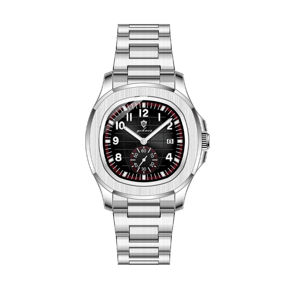 Gohuos 8826 Hot Sale Men's Quartz Watch Auto Date Water Resistant Stainless Steel Band Male's Watch Premium Watch for Business