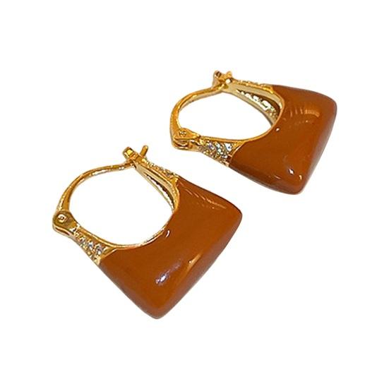 1 пара женских висячих сережек, винтажные U-образные масляные серьги, гладкие цветные серьги-обнимашки для выпускного вечера, висячие серьги на работу