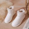 Leather Snow Boots Women's Winter New Internet Celebrity Ankle Boots Non-slip Waterproof Warm Velvet Cotton Shoes Bread Shoes