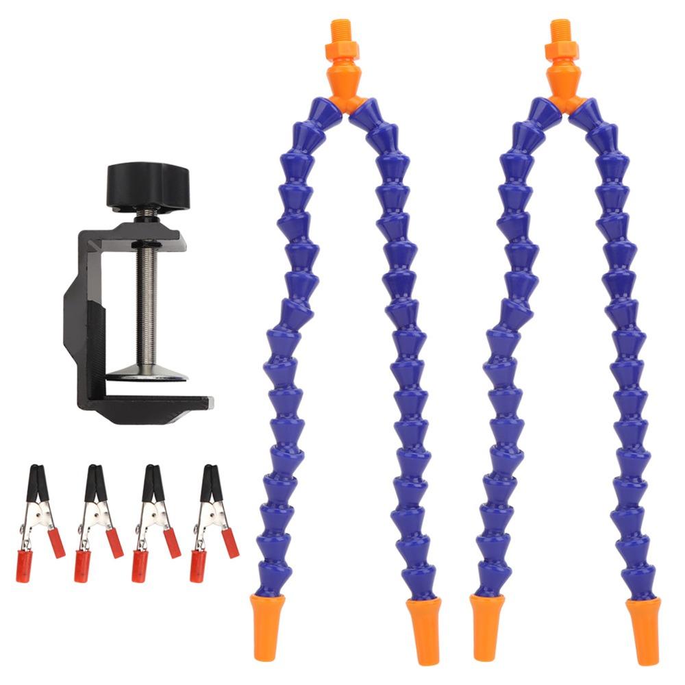 7pcs Flexible Arms Flexible Soldering Holder Blue Wire Clip Holder Circuit Board Repairing