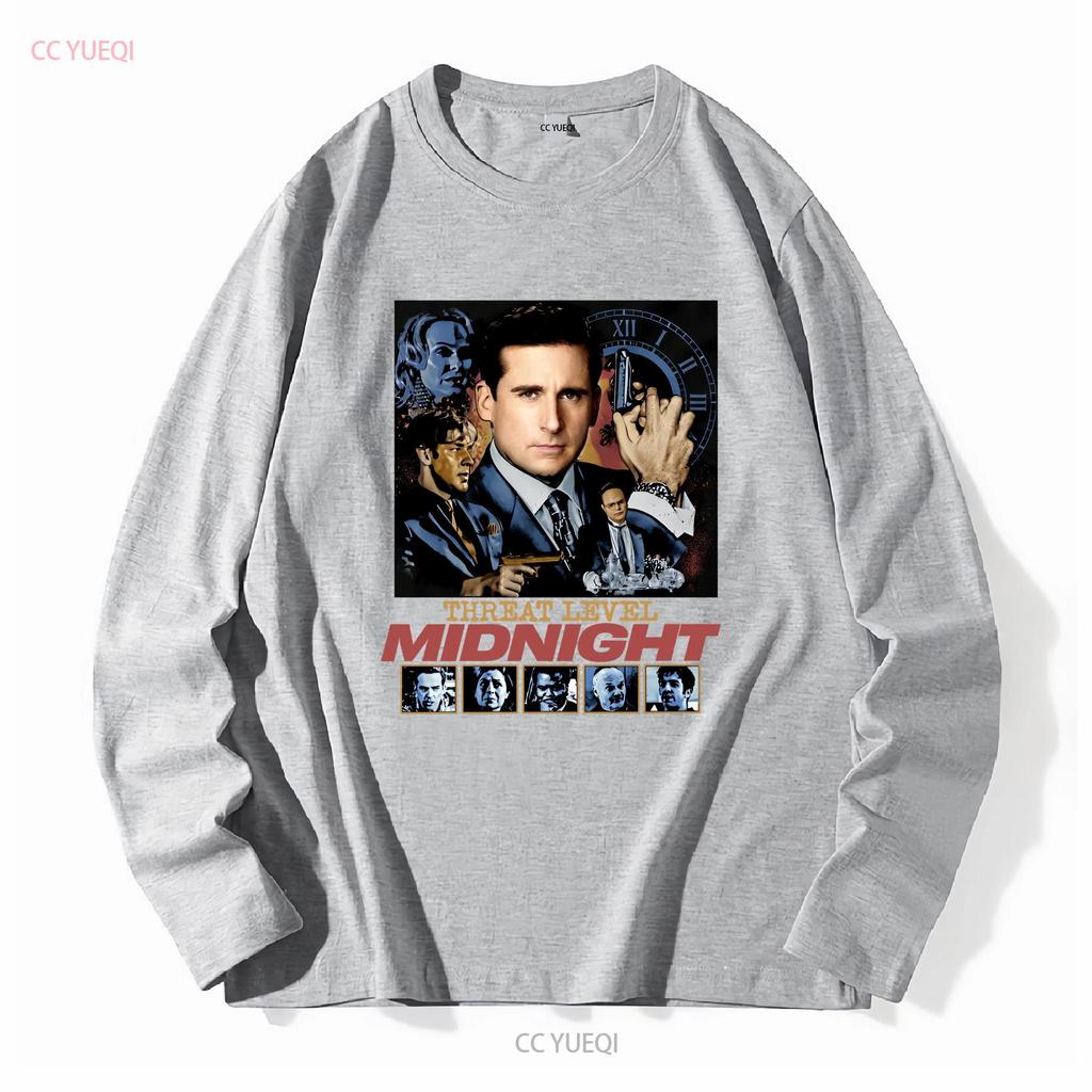 The Office Threat Level Midnight Retro Vintage Classic T Shirt Long Or Short Sleeves Vintage Washed Slightly Fashion Homme