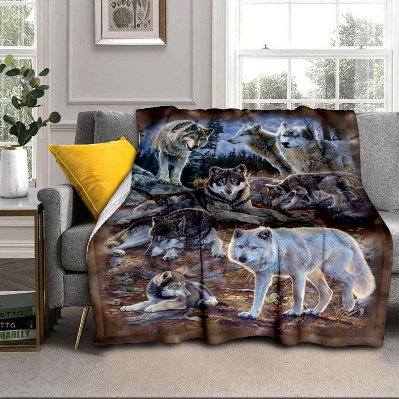 Wolf Pack Wilderness Blanket Flannel Blanket Throw Blanket Sofa Cover Blanket Soft Premium Blanket Picnic Blanket Tv Blanket Gifts