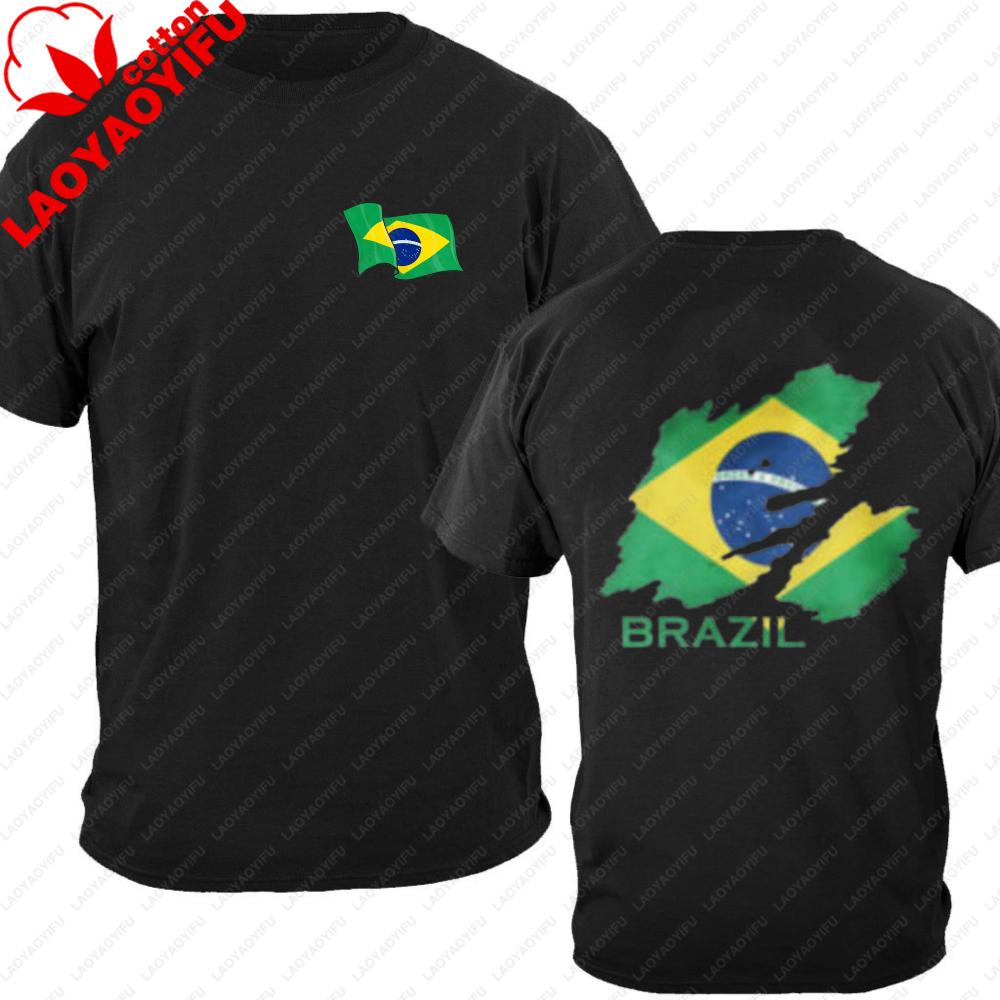 Смешная унисекс футболка 100% хлопок Бразилия 2026 Футболка с принтом Vamos Brasil Футболка с коротким рукавом Повседневная Спортивная фанатская Черная футболка для унисекс