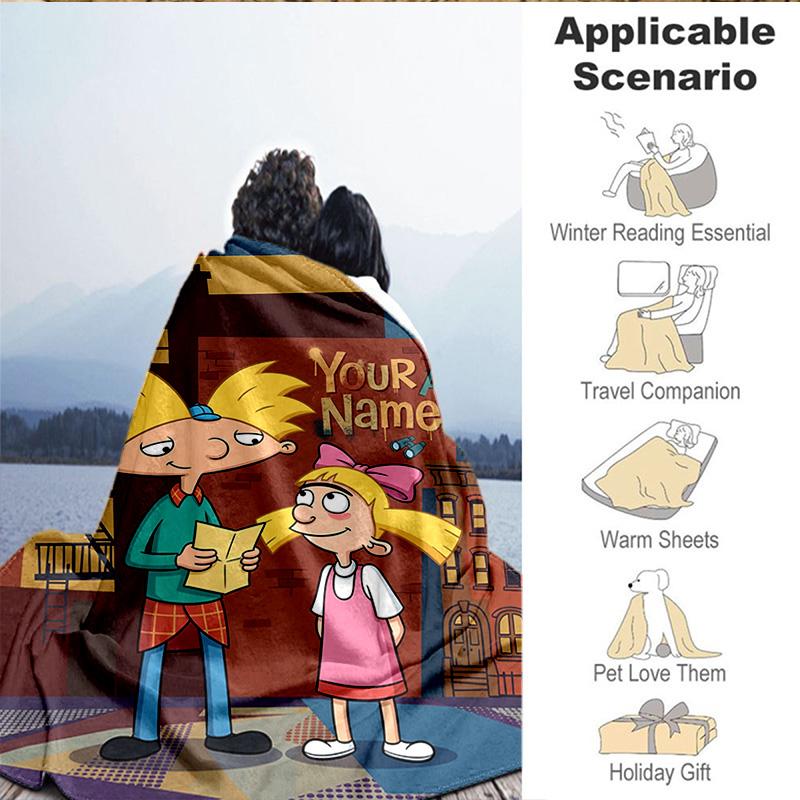 1PC Custom Name Blanket Arnold Adventure Awaits Flannel blankets Patterns Throw Blanket All-Season Soft Gift for Couch, Bed, Camping, Birthday gifts