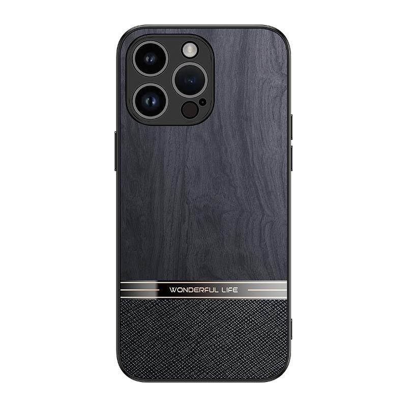 Роскошный деревянный кожаный чехол для телефона iPhone 15 14 13 12 11 Pro Max XS MAX XR X 7 8 Plus Anti Drop Business мягкий силиконовый чехол