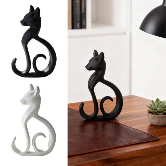3D-печатная фигурка кошки xiaobudian, Минималистичная элегантная сидящая скульптура, Современное животное-украшение для домашнего офиса, полки, декора